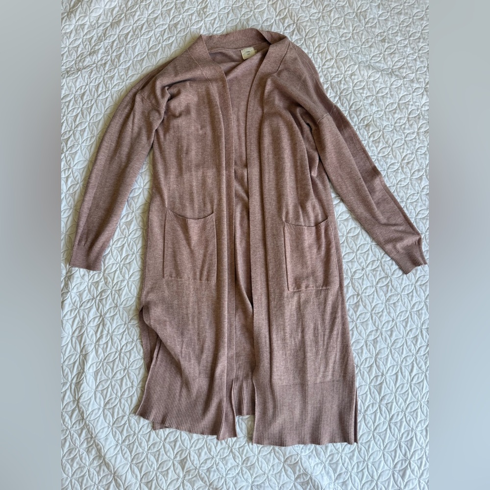 Long Cardigan Sweater - Pink